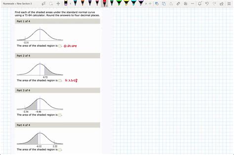 SOLVED Find Each Of The Shaded Areas Under The Standard Normal Curve