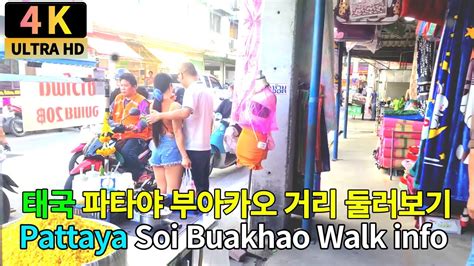 4K 태국 파타야 최고의 명소 부아카오 둘러보기ㅣPattaya Soi Buakhao Walk info September 6