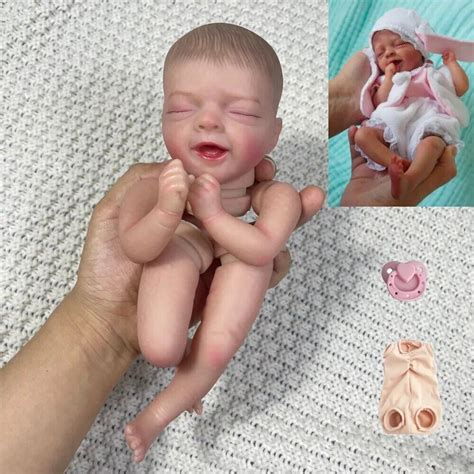 Mini Painted Reborn Doll Kit Salia Unfinished Lifelike Baby Newborn DIY