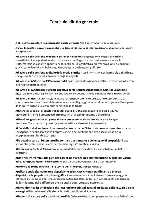 Teoria Del Diritto Generale Prove Desame Di Teoria Generale Del