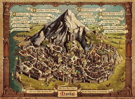 Fantasy Mountain City Map