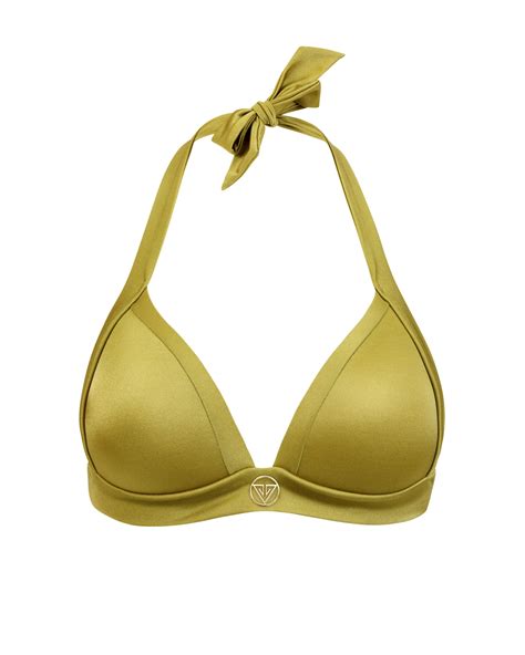 Green Push Up Triangle Bikini Top M Vivien Vance