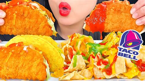 Asmr Taco Bell Naked Chalupa Crunchy Taco Nachos Mukbang Eating Hot