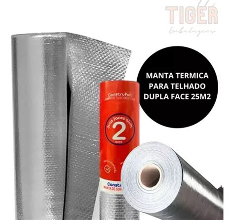 Manta Térmica Laminado P Telhado Dupla Face 25m2 Cobertura Frete grátis