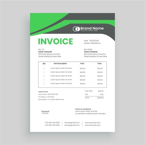 Premium Vector Creative And Modern Invoice Template Vector Design For