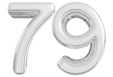 Silver 3d Number 79 36309053 Png