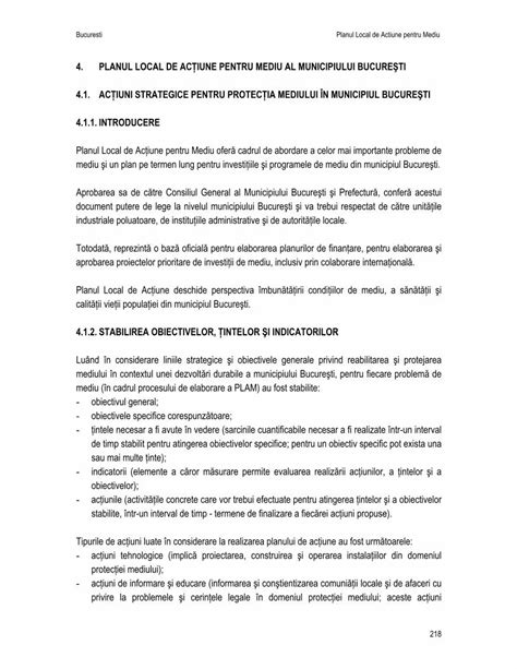 Pdf Planul Local De Actiune Pentru Mediu Al Municipiului Bucuresti