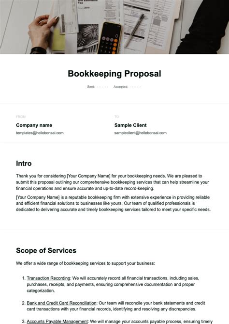 Bookkeeping Proposal Template Prntbl Concejomunicipaldechinu Gov Co