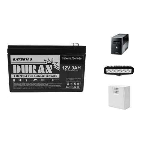 Kit 5 Baterias Estacionárias Duran 9AH 12V VRLA AGM Nobreak Energia Solar