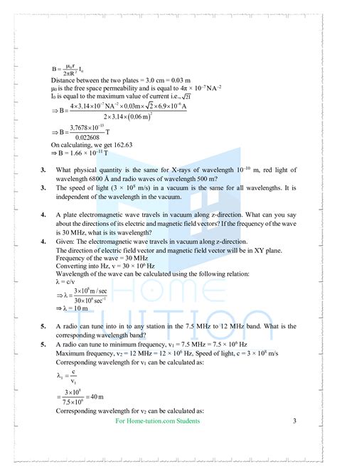 Ncert Solutions For Class 12 Physics Chapter 8 Electromagnetic Waves