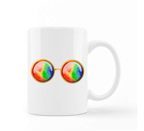 Caneca Porcelana Óculos Redondo Arco Iris Lgbt Lgbtqia Parcelamento