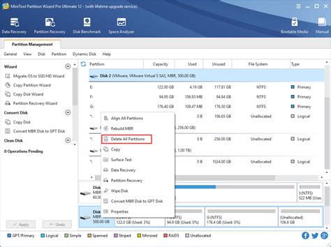 How To Delete All Partitions Minitool Partition Wizard Tutorial