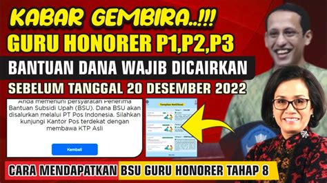 Kabar Gembira Guru Honorer Dapat Bsu Rp Tahap Segera