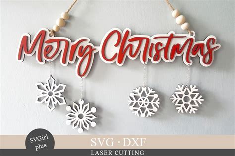 Merry Christmas Sign Laser Cut Christmas Laser File