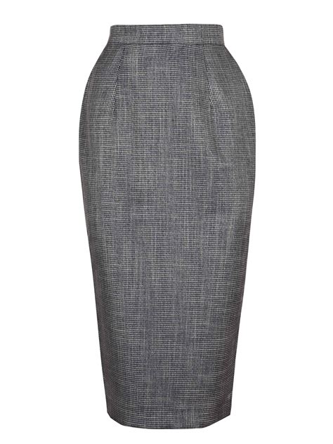 Pencil Skirt Blue Houndstooth Sparkle From Vivien Of Holloway