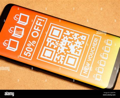 Generic 50 Percent Off Coupon Voucher Promo Qr Code Template Mockup