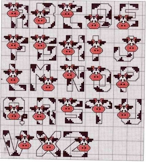 Alfabeto em Ponto Cruz para Toalhinha de Boca 36 Gráficos Grátis
