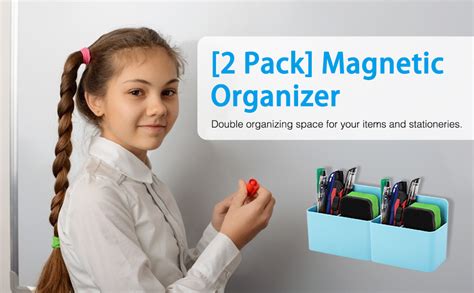 MoKo Pack Of 2 Magnetic Dry Erase Marker Holder Magnetic Pen Pencil