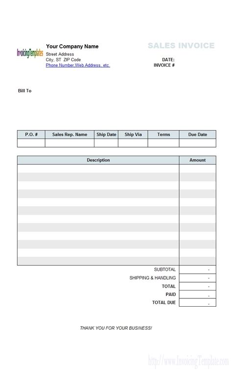 Cash Sales Invoice * Invoice Template Ideas