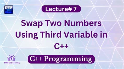 Swapping Two Numbers Using Third Variable In C C Programming Program Coding Foryou