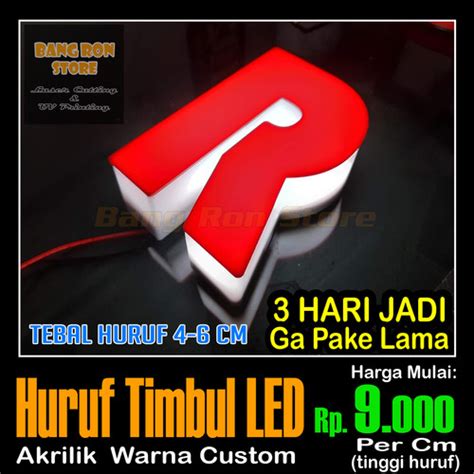 Jual Huruf Timbul Menyala Letter Timbul Led Huruf Timbul Akrilik