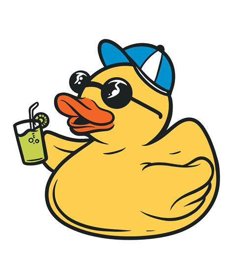 Funny Cute Party Rubber Duck Gangster Design | Rubber Duck Sticker ...