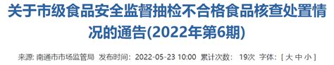 江苏省南通市市场监督管理局通告黄豆芽、鲫鱼等不合格食品的核查处置情况 中国质量新闻网