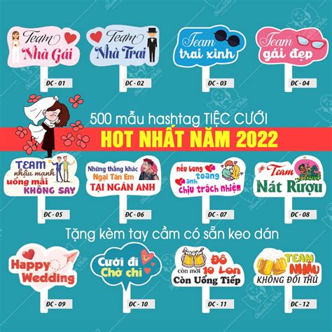 ĐÁM CƯỚI MỚI Hashtag cầm tay đám cưới Mẫu Hot nhất năm Shop sẵn hàng Giao luôn trong
