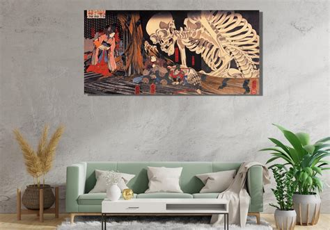 Utagawa Kuniyoshi Skeleton Ready To Hang Canvasutagawa Etsy
