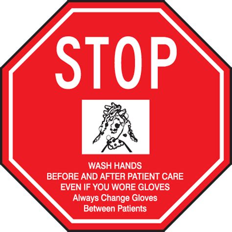 Stop Wash Hands Before And After Patient Care Safety Labels Lrst501