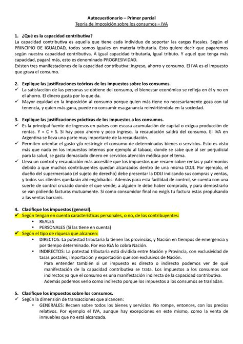 Autocuestionario Parcial Impuestos Uade Studocu