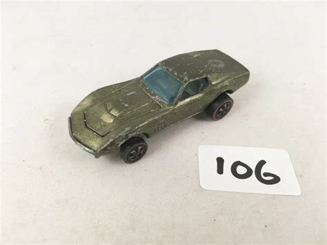Very Rare Vintage Hot Wheels Mattel Redline Custom Corvette Olive Green Picclick Uk