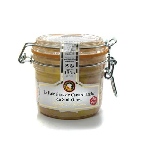 Foie Gras De Canard Entier Du Sud Ouest Mi Cuit 180g Valette Valette