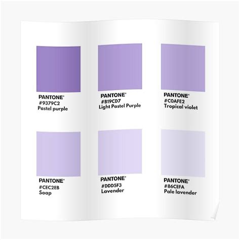 Dark To Light Purple Gradient Pantone Color Swatch Photographic Print For Sale By Softlycarol