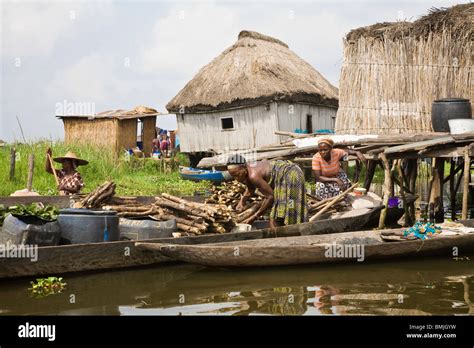 Africa West Africa Benin Lake Nokoue Ganvie Stilt Village Stock