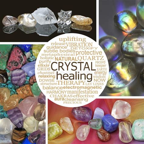 Crystal Healing Therapy Word Cloud Collage Wall Art Stock Photo Image