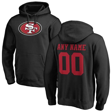 Nfl Pro Line San Francisco 49ers Black Personalized Name And Number Logo