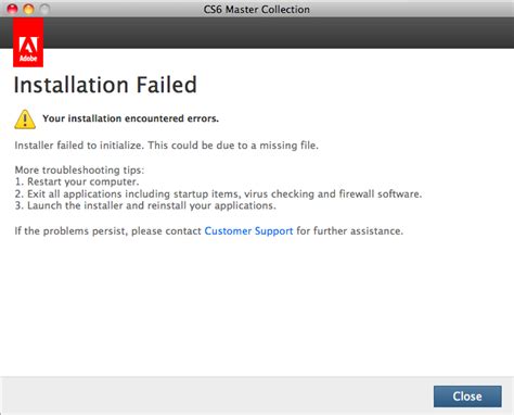 Installation Failed Installer Failed To Initializ Adobe Community