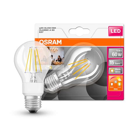 Buy Osram A60 Dim 7W C 827 E27 Filament LED Dim2warm At