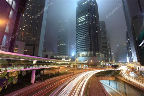 Traffic in city at night Stock Photo by ©leungchopan 2904576