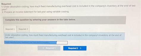 Solved Exercise 6 2 Algo Variable Costing Income State