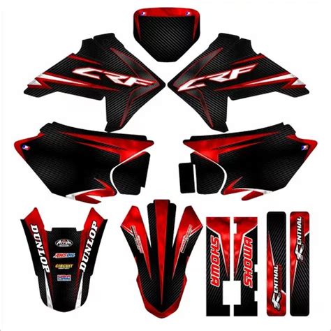 Kit De Pegatinas Gr Ficas Crf F Honda M Mm Rojo Carbono