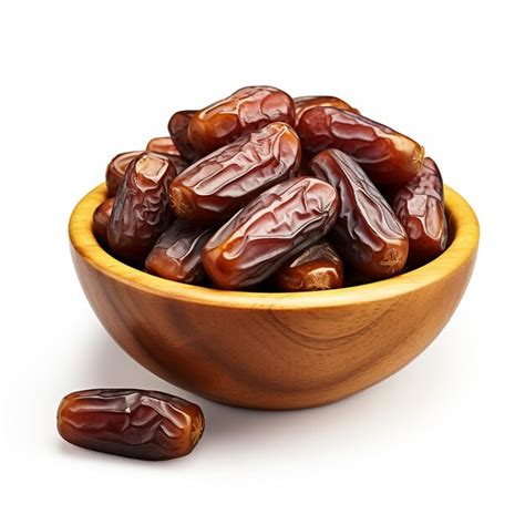 Premium Photo Sweet Dried Dates In Bowl On White Background