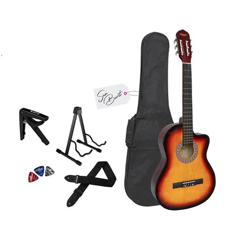 Ripley Pack De Guitarra Acustica Vozzex Cuerdas De Nylon Sunburst