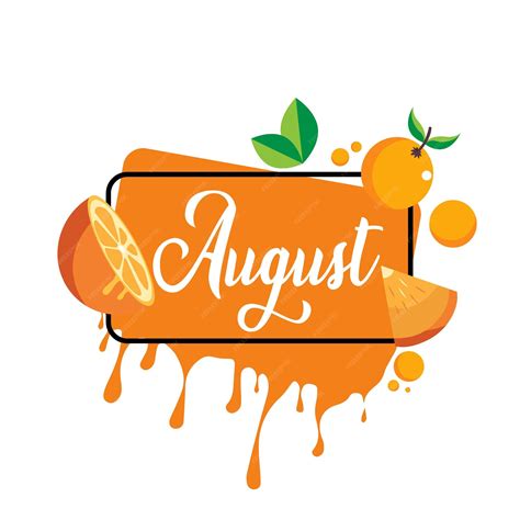 Premium Vector | Hello august with orange and tropical leaves welcome august vector ...