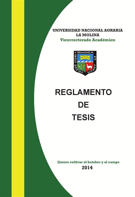 Reglamento Tesis Unalm Reglamento De Tesis Universidad Nacional