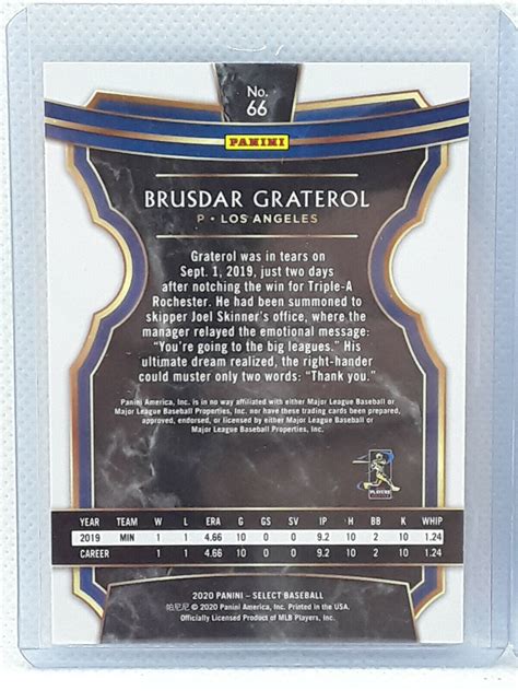 Brusdar Graterol Select Baseball Concourse Level Rc Los