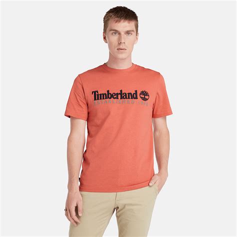 Short Sleeve Logo T Shirt For Men In Orange