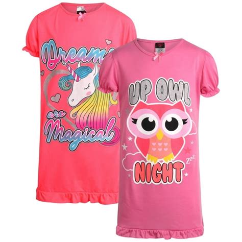 Angel Face Girls’ Nightgown Pajamas 2 Pack Sleepwear Night Dress Sleep Shirt 4 14