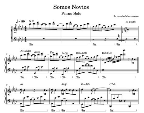 Somos Novios (versión Luis Miguel) – Partitura Piano